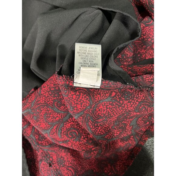 Croft and Barrow Top Womens 3X Red Black Open Cardigan Jacquard Office Career - Picture 6 of 8
